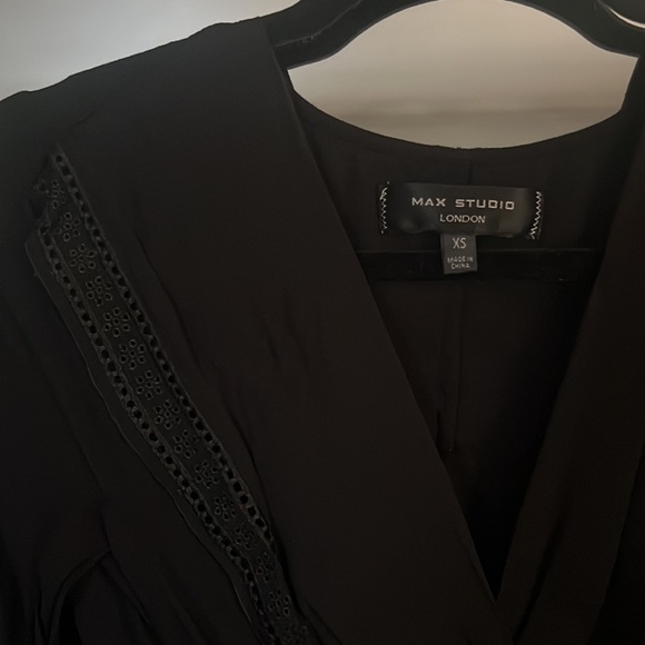 MAX STUDIO London Ruffled Long Sleeve Eyelet Lace Maxi Dress, xs - Picture 2 of 4